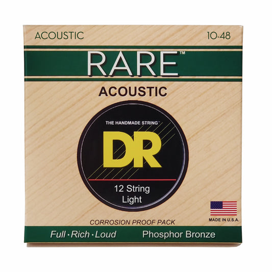 Dr Rare Phosphor Bronze 12-String Acoustic Guitar Strings Extra Light 10-48