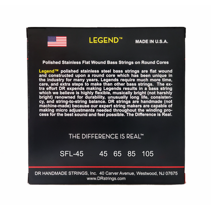 DR Legend Polished Flatwound Stainless Steel Bass Strings Medium 45-105 Short Scale — view 3