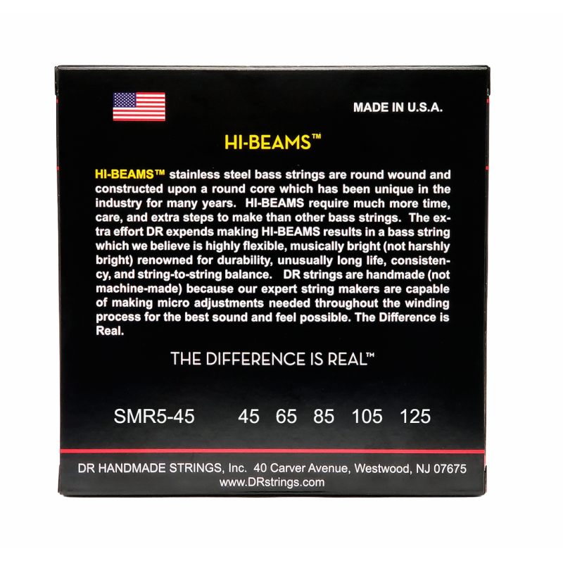 DR Hi-Beam Stainless Steel 5-String Bass Strings 45-125 Short Scale Medium — view 3