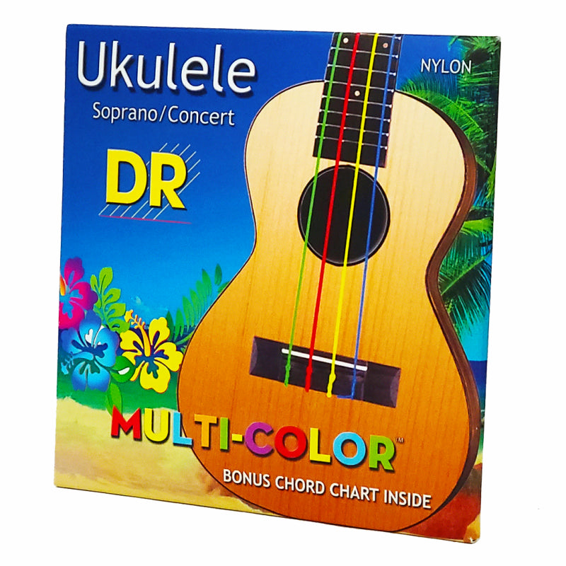 DR Multi-Color Nylon Soprano/Concert Ukulele Strings - 4 Strings, 4 Colors — view 2