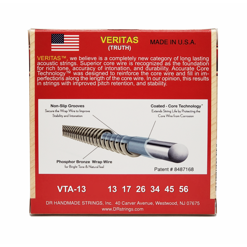 Veritas Coated Core Technology Acoustic Guitar Strings Medium 13-56 — view 3