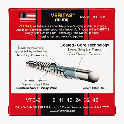 DR Veritas Uncoated Electric Guitar Strings 9-42 Light - 6 Pack — view 4