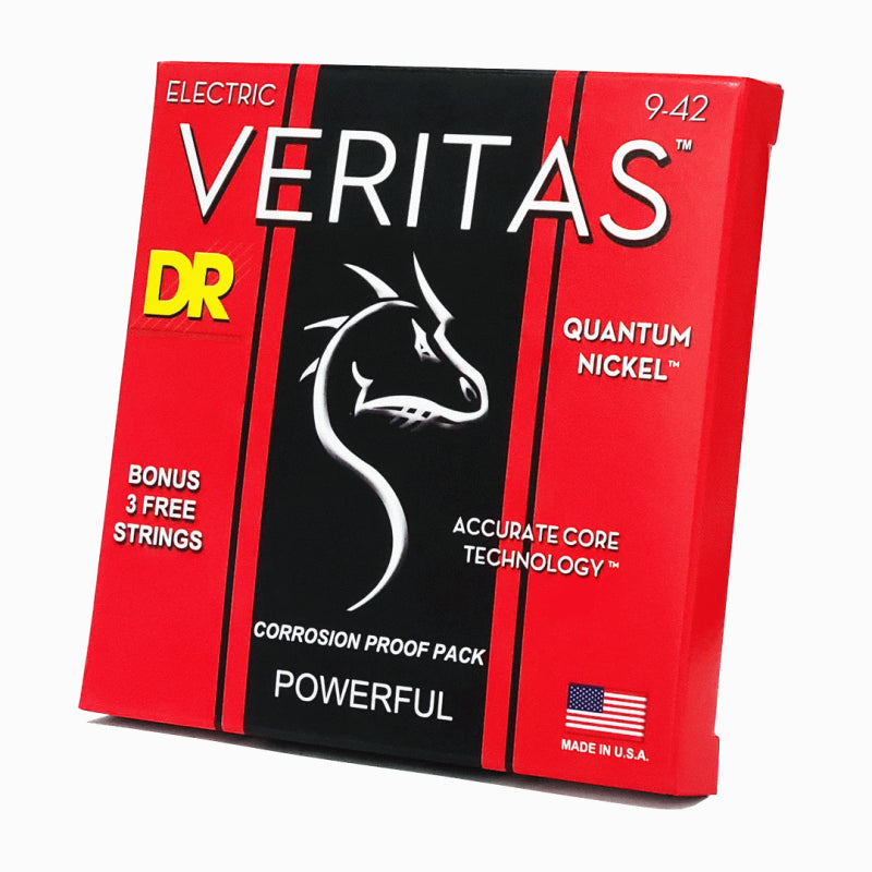 DR Veritas Uncoated Electric Guitar Strings 9-42 Light - 6 Pack — view 2