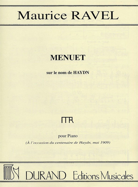 Ravel - Menuet Sur Le Nom De Haydn Piano (Softcover Book)