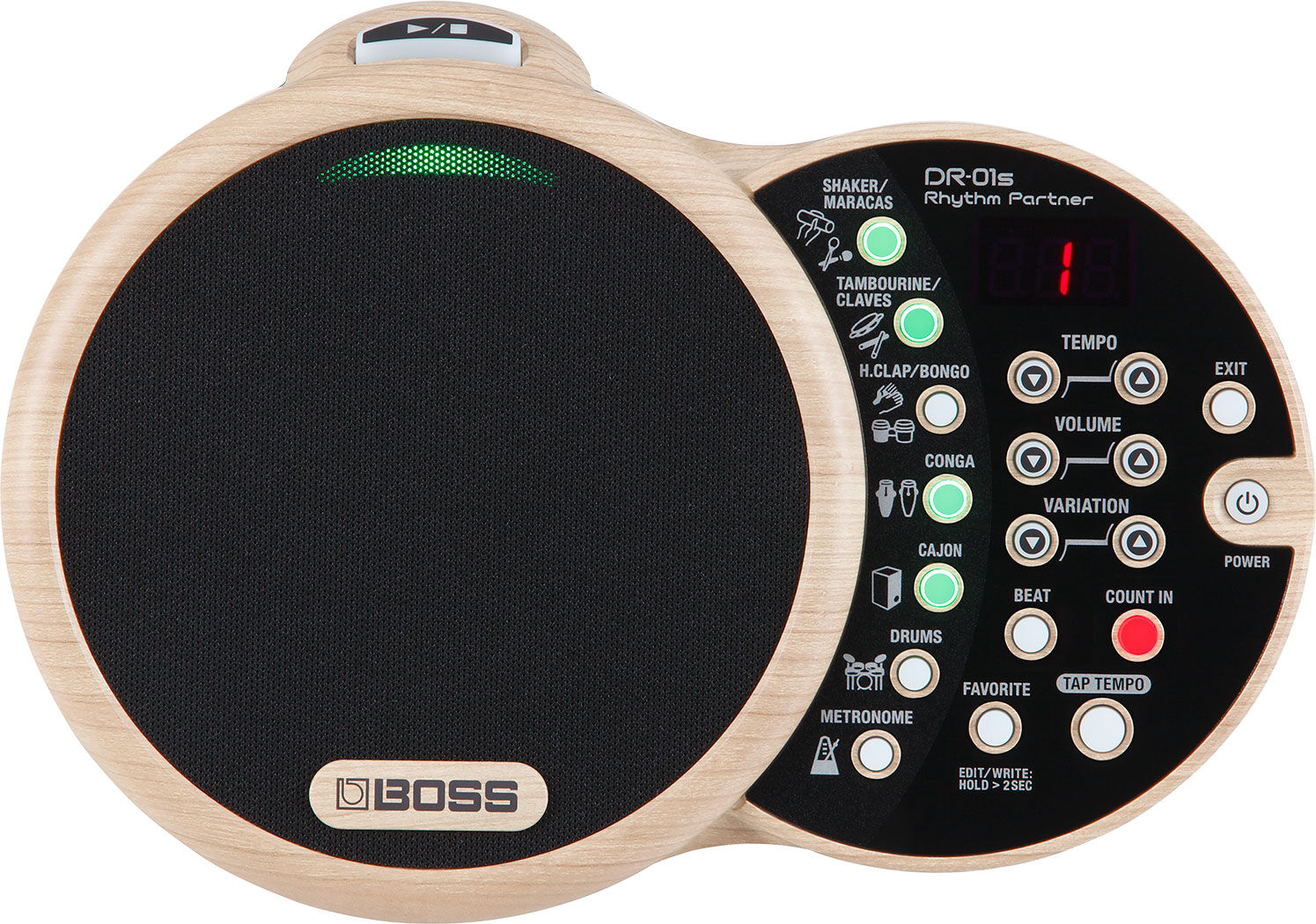 BOSS DR-01S Rhythm Partner - Acoustic Percussionist with Organic Sounds & Versatile Grooves — view 2