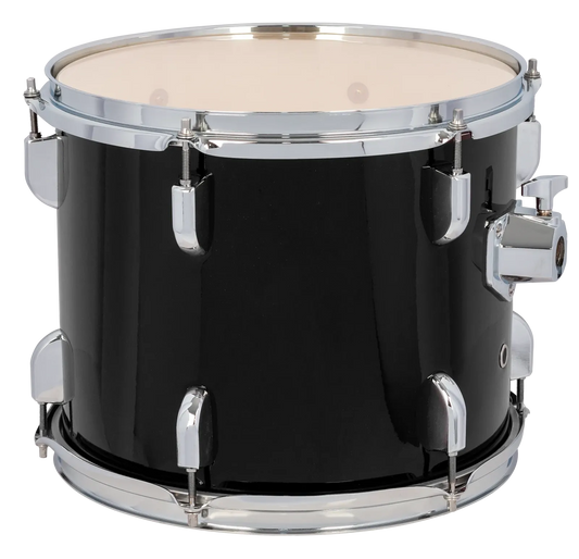 DXP DRU32B 12 X 10 Inch Tom Tom Black with Clear Heads and 12 Chrome Lugs