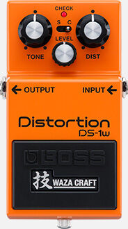 BOSS DS-1W Distortion Pedal - WAZA CRAFT Edition, Classic Orange Tone, Enhanced Features, Compact Effect for Guitarists