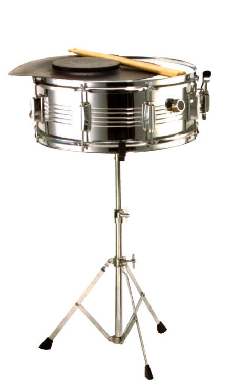 Opus Percussion SK12 Metal Snare Drum Outfit with Stand, Practice Pad & Drumsticks, 14 x 5.5"