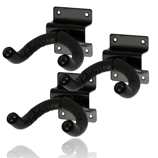 3 x CPK - Guitar Wall Hangers, Screw mount lipped metal base, swivel head *NEW*