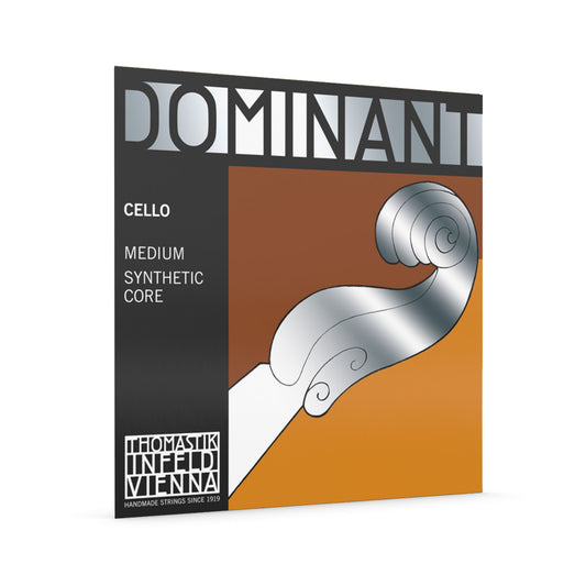 Thomastik 143 Dominant Cello D String - Synthetic Core, Chrome Wound, Available in Medium & Heavy Gauges for 4/4, 3/4, 1/2, 1/4, 1/8 Sizes