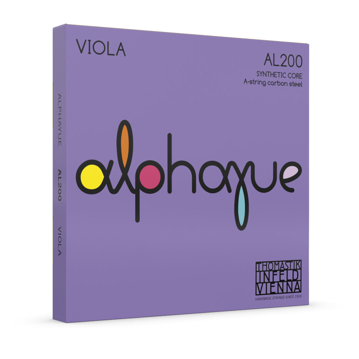 Thomastik AL200 Alphayue Viola String Set - Medium Gauge for 4/4, 3/4, 1/2, 1/4, 1/8 Sizes - Synthetic Core, Chrome & Monel Wound