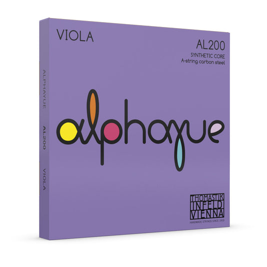 Thomastik AL200 Alphayue Viola String Set - Medium Gauge for 4/4, 3/4, 1/2, 1/4, 1/8 Sizes - Synthetic Core, Chrome & Monel Wound