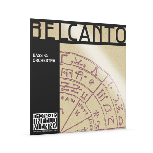 Thomastik BC65 Belcanto Bass Orchestra 3/4 H2 (B) String - Medium Double Bass String with Rope Core and Chrome Wound