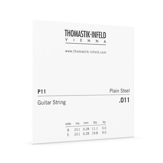 DTP11 Thomastik .011 Plain Brass Plated Steel String for Acoustic Guitar