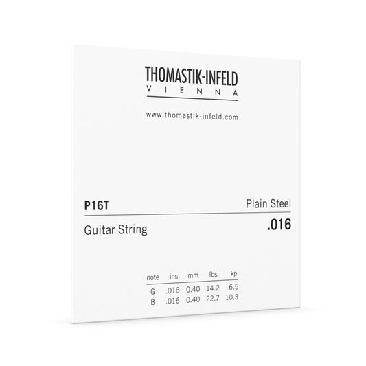 Thomastik P16 Plain Single Guitar String, Tin Plated, Gauge 0.016