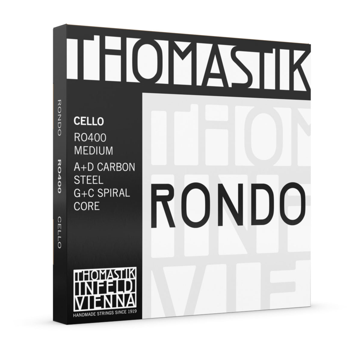 Thomastik RO400 Rondo Cello String Set - Medium 4/4, Carbon Steel Core, Multialloy Wound, Designed for Professionals and Advanced Players
