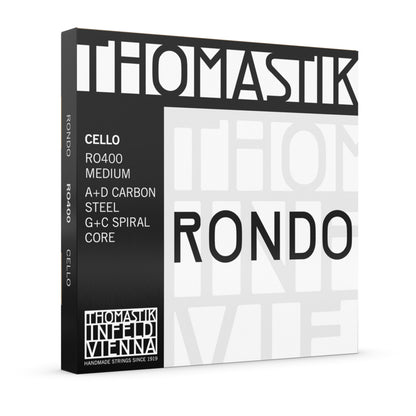 Thomastik RO400 Rondo Cello String Set - Medium 4/4, Carbon Steel Core, Multialloy Wound, Designed for Professionals and Advanced Players