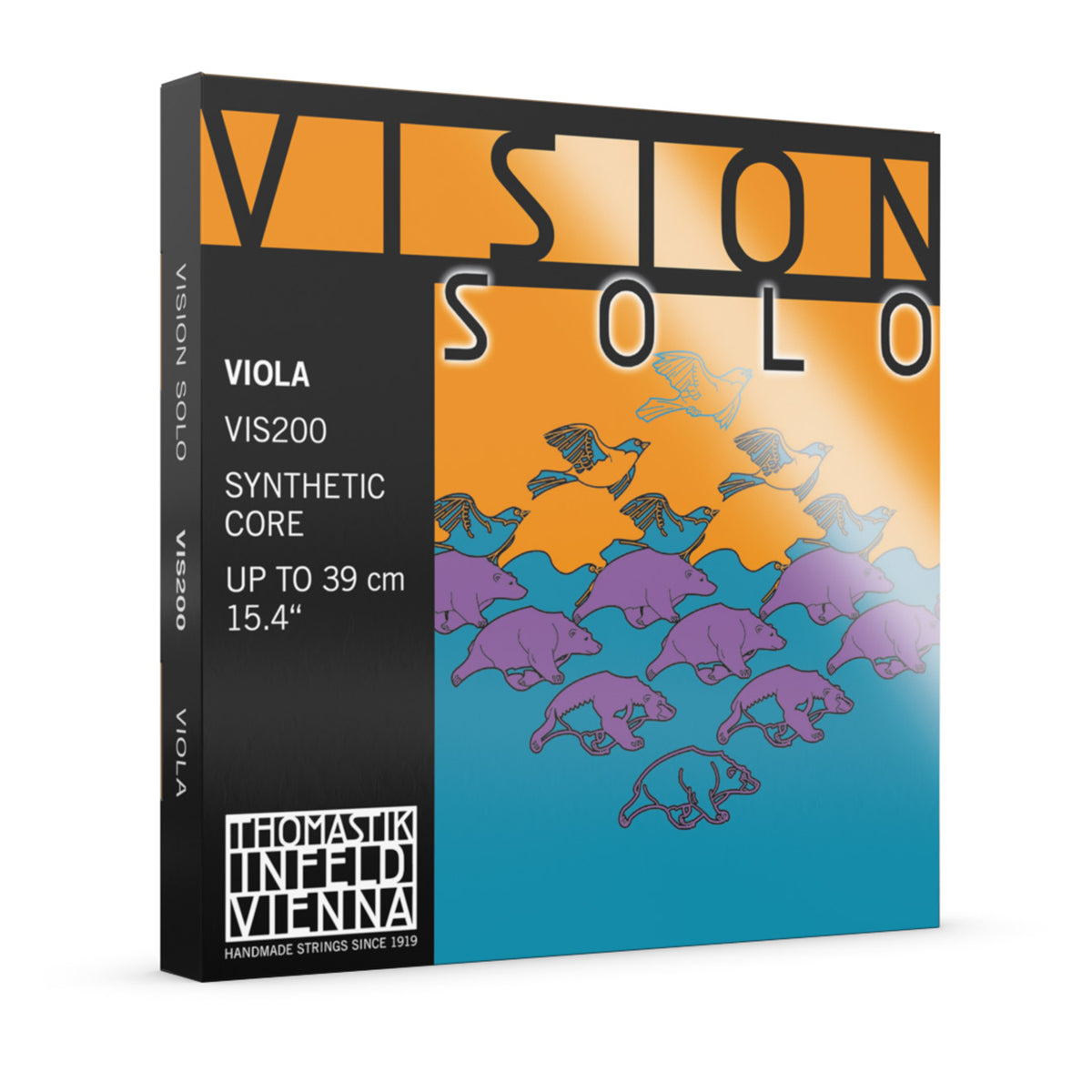 Thomastik Vision Solo Viola String Set - 4/4 Medium, Synthetic Core, Chrome and Silver Wound, Exceptional Performance and Tuning Stability