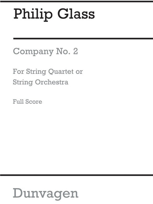 Glass - String Quartet No 2 Company Score (Pod) (Music Score) Book