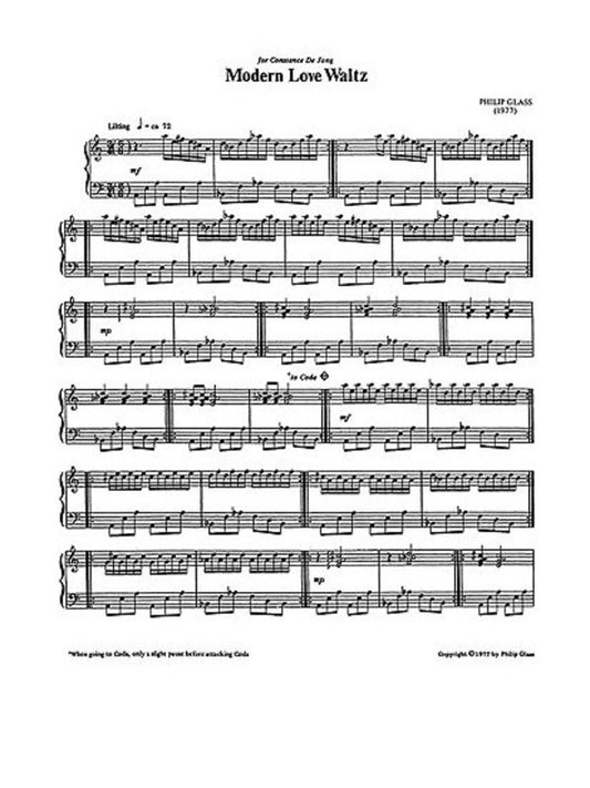 Glass - Modern Lover Waltz Solo Piano (Pod) (Softcover Book)
