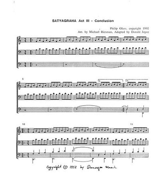 Glass - Satyagraha Act 3 For Organ (Pod) (Softcover Book)