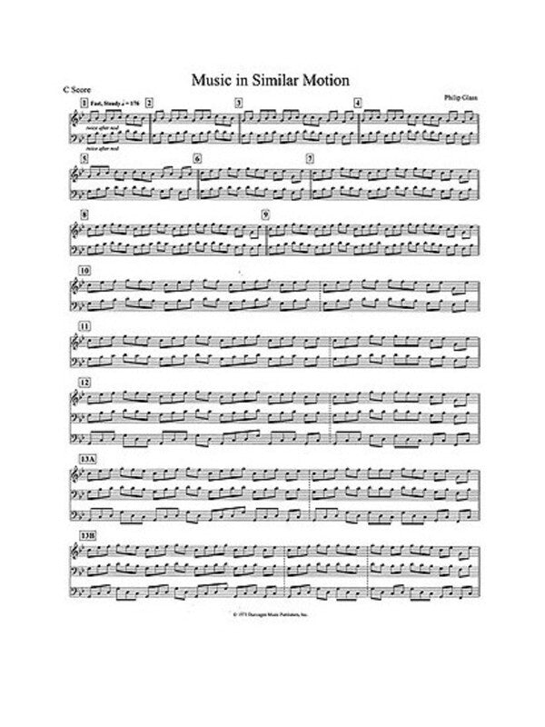 Glass - Music In Similar Motion Score
