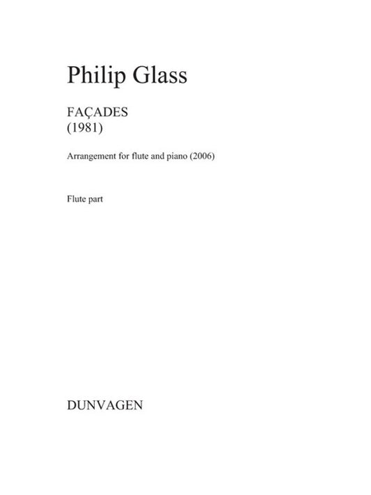 Glass - Facades For Flute/Piano (Softcover Book)