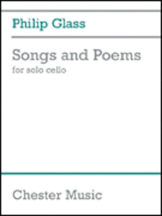 Glass - Songs And Poems For Solo Cello (Softcover Book)
