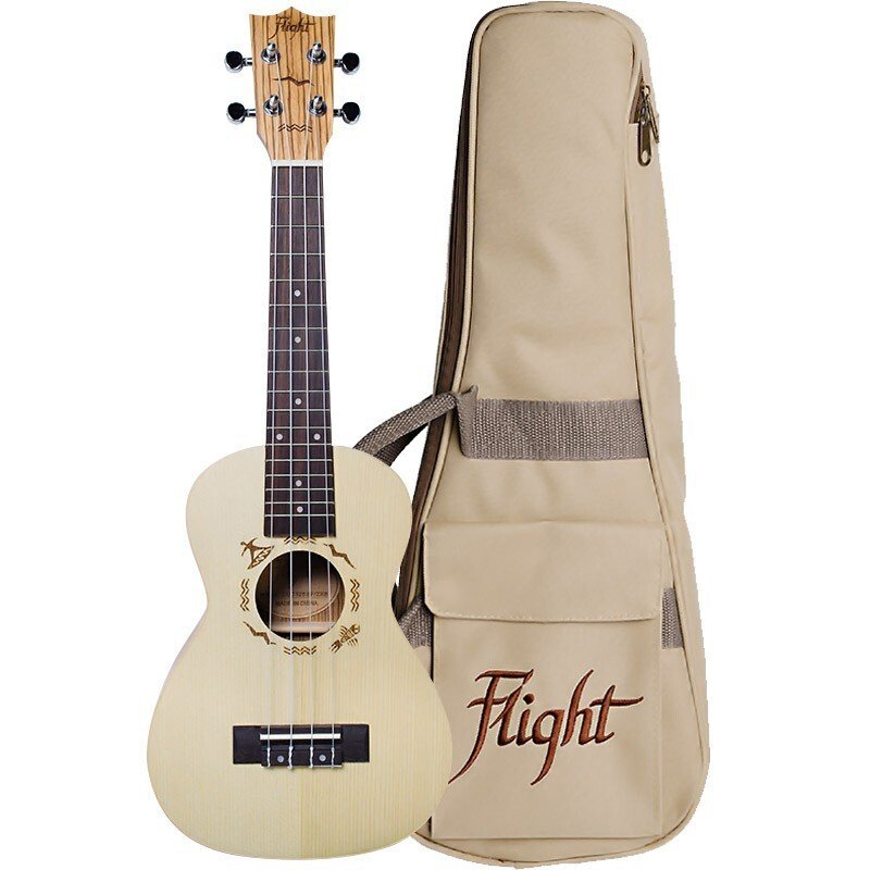 Flight DUC325 Concert Ukulele Spruce/Zebrawood with Bag (Flight Designer Series)