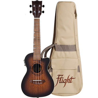 Flight DUC380 Ceq Amber Electro Acoustic Concert Ukulele — view 2