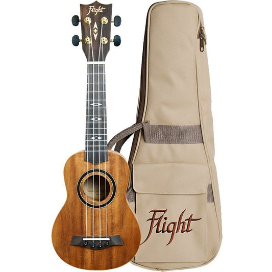 Flight DUS440 Soprano Acacia Ukulele Satin Finish with Bag (Flight Supernatural Series)