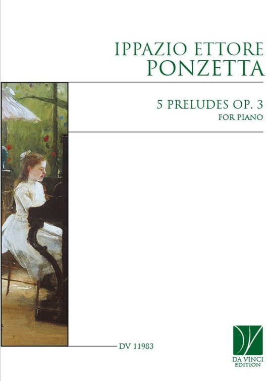 Ponzetta - 5 Preludes Op 3 For Piano Softcover Book (Piano)