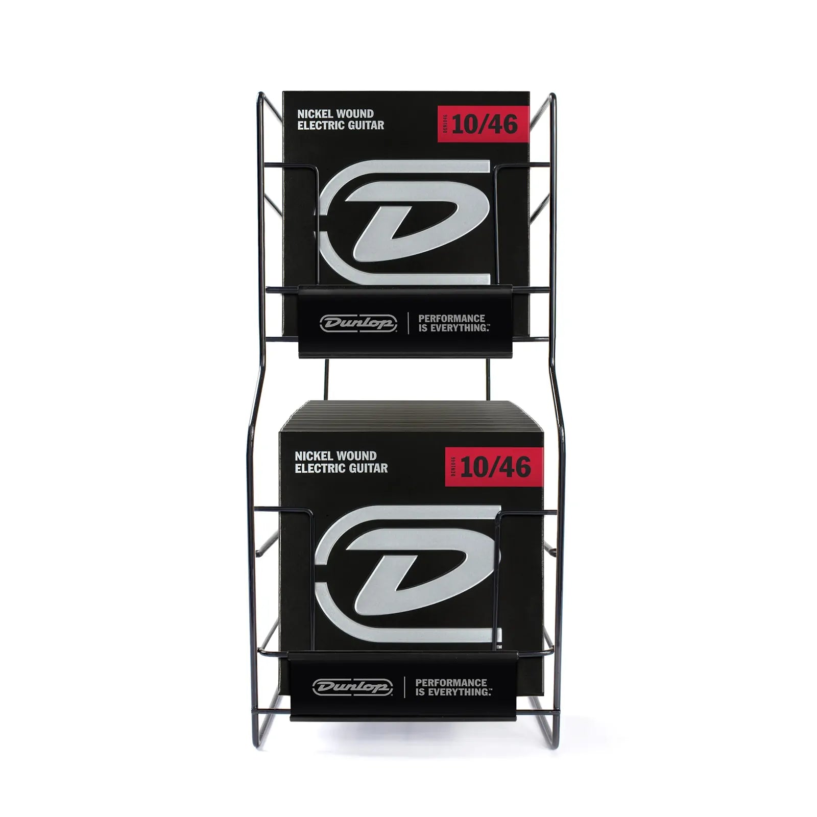 Jim Dunlop String Bin Guitar Display Rack, Black Wire Frame, Holds 64 Sets
