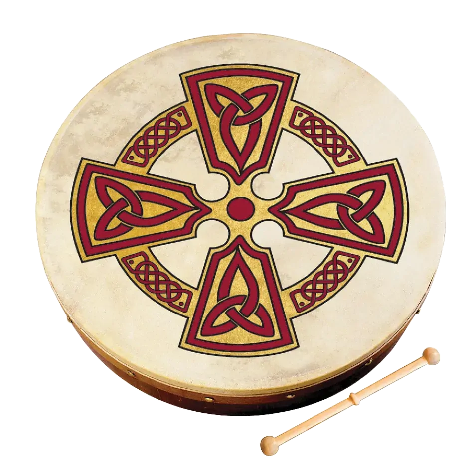 Waltons 12 Inch Bodhran Pack Kilkenny Cross with Beater & DVD