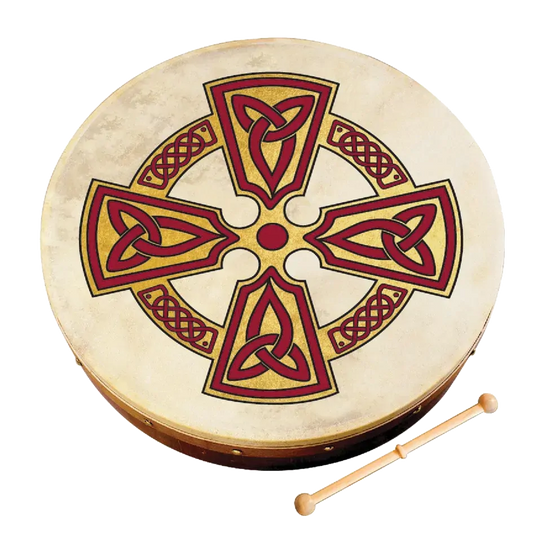 Waltons 12 Inch Bodhran Pack Kilkenny Cross with Beater & DVD