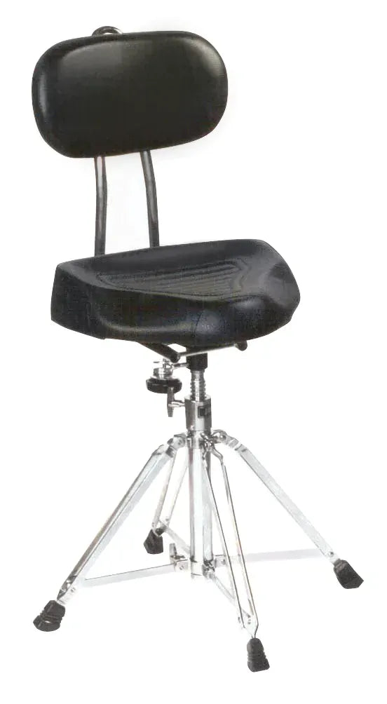 DXP DXP192 Drum Stool Saddle Seat with Back Support, Height Adjustable 51-63cm