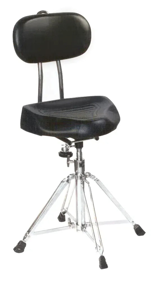 DXP DXP192 Drum Stool Saddle Seat with Back Support, Height Adjustable 51-63cm