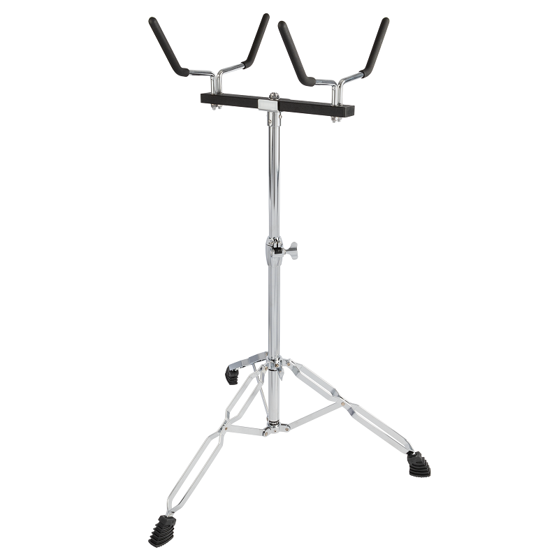 DXP Marching Bass Drum Stand with Double Braced Legs and Chrome Finish, Adjustable Height 80cm to 118cm