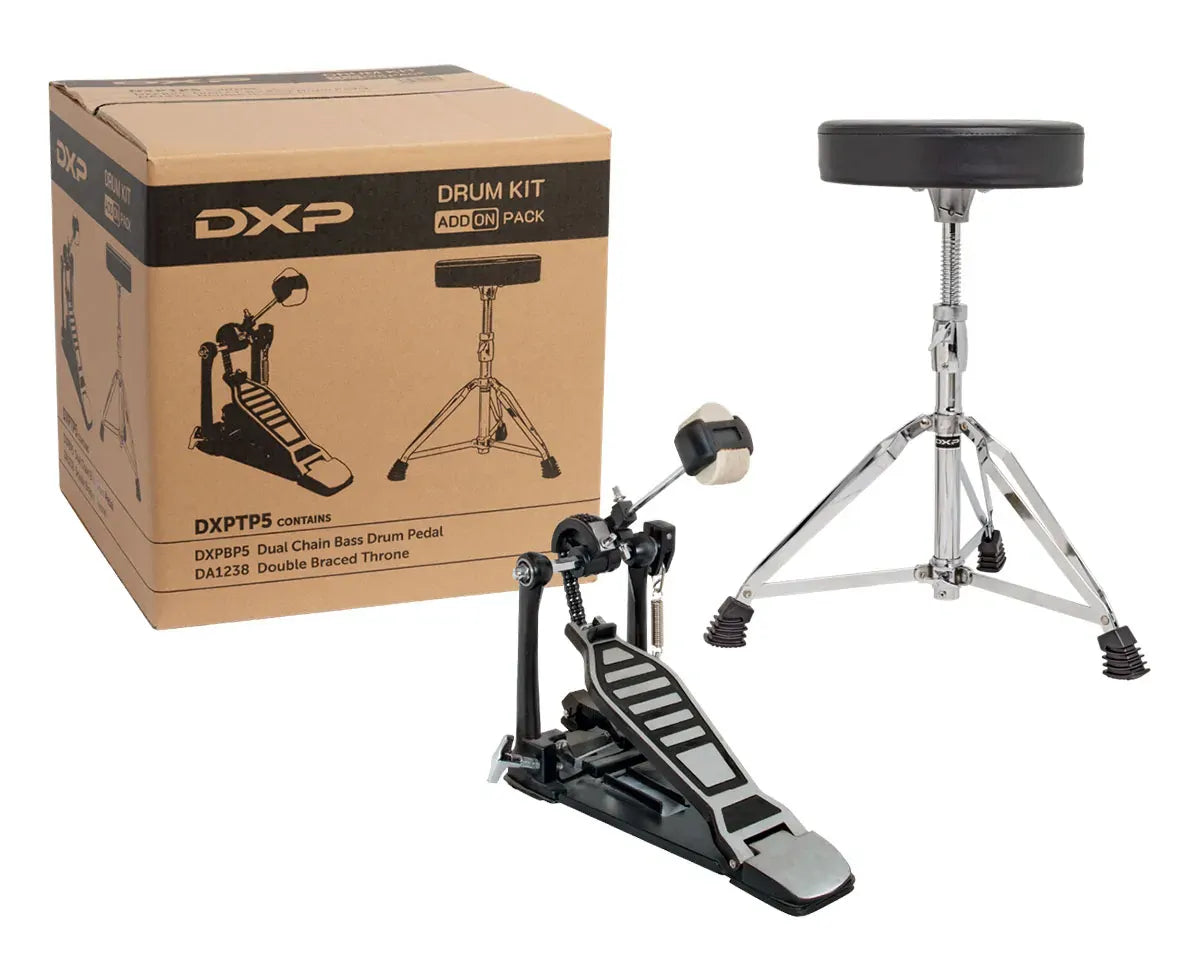 DXP DRUM KIT ADD ON PK-550 SERIES with DXPBP5 Pedal and DA1238 Stool