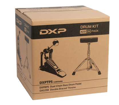DXP DRUM KIT ADD ON PK-550 SERIES with DXPBP5 Pedal and DA1238 Stool — view 2