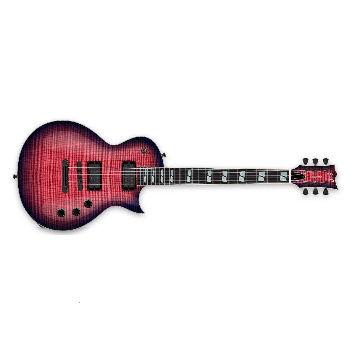 ESP USA Eclipse Electric Guitar Flame Maple Cranberry Sunburst w/ Duncans