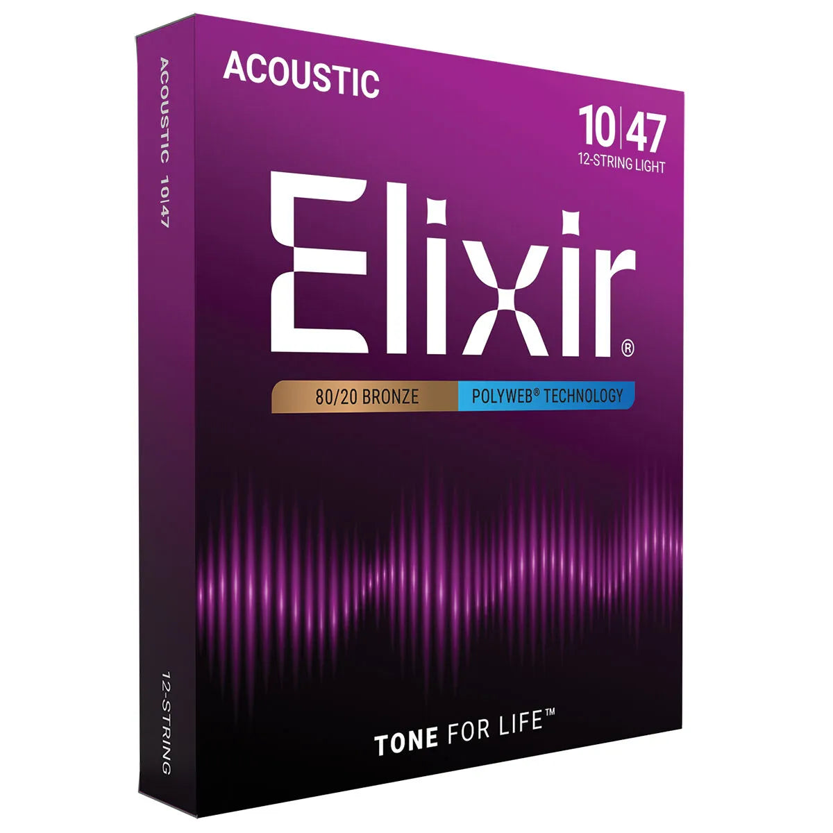 Elixir 11150 Polyweb 80/20 Acoustic Guitar Strings 12 String Light 10-47 — view 2
