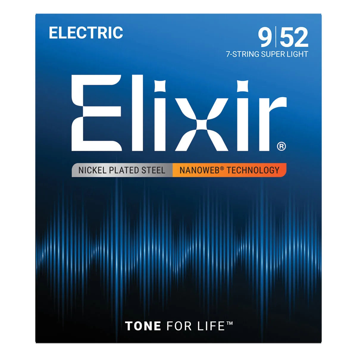 Elixir 12007 Nanoweb 7-String Electric Guitar Strings Super Light 9-52