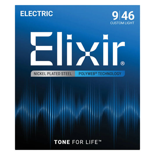 Elixir 12025 Polyweb Electric Guitar Strings Custom Light .009-.046