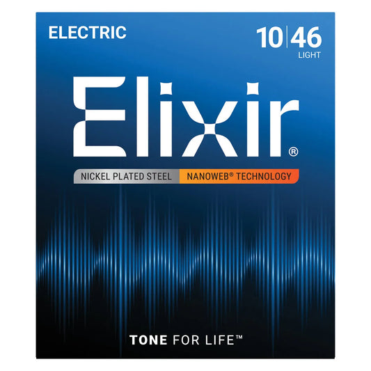 Elixir 12052 Nanoweb Electric Guitar Strings Light Gauge 10-46