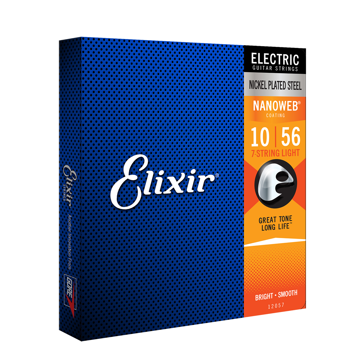 Elixir 12057 Nanoweb Electric 7 String Light Gauge Guitar Strings 10-56
