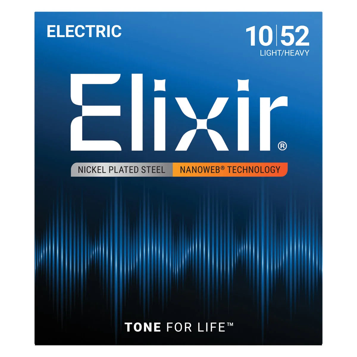 Elixir 12077 Nanoweb Electric Guitar Strings Light-Heavy 10-52 Gauge