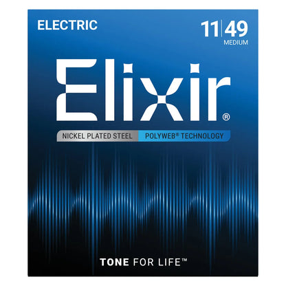 Elixir 12100 Polyweb Electric Guitar Strings Medium 11-49 Gauge