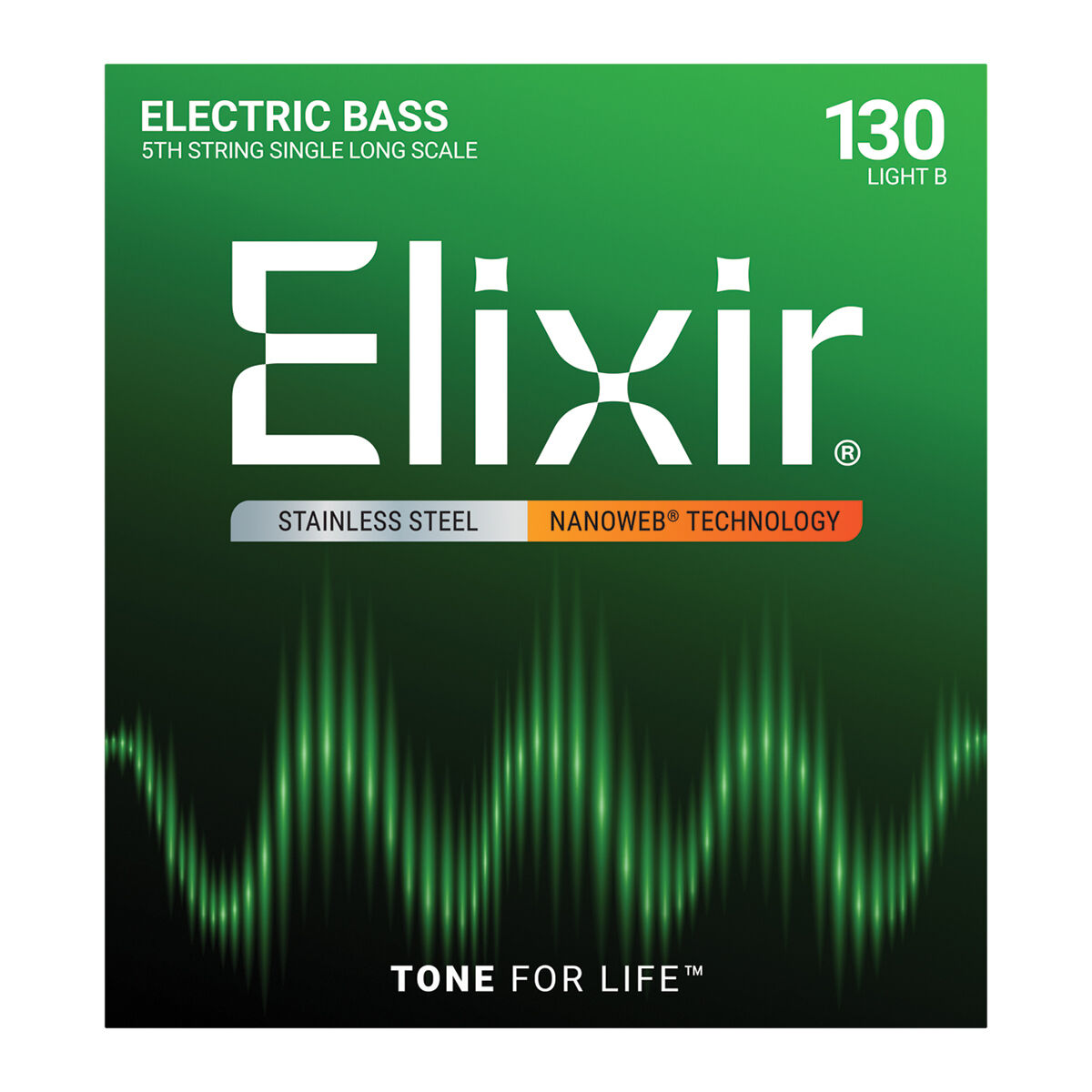 Elixir 13436 Nanoweb Single Stainless Steel Bass String .130