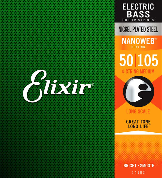 Elixir 14102 Nanoweb Bass Strings Heavy 50-105 Nickel Plated Steel